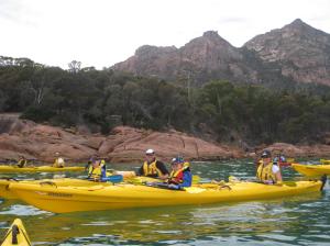 Canoeing at Coles Bay, Tasmania