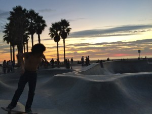 Skateboarders at Venice Beach